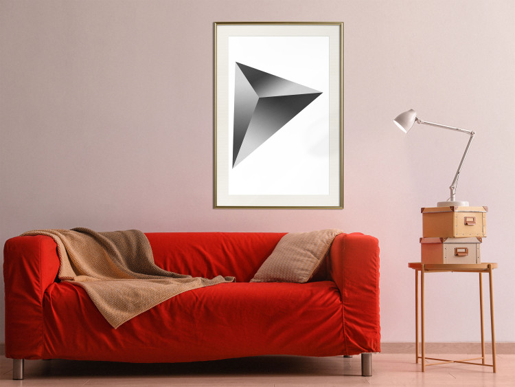 Poster Geometric Solid - simple black and white composition with a convex figure 116606 additionalImage 21