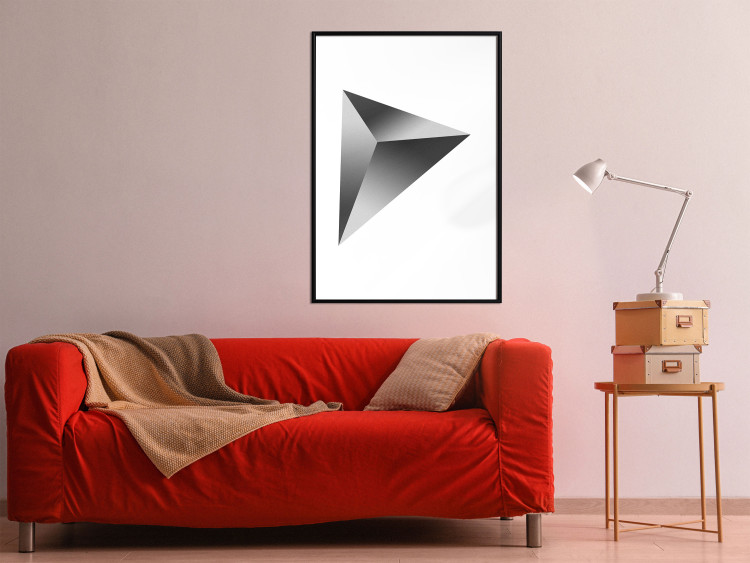 Poster Geometric Solid - simple black and white composition with a convex figure 116606 additionalImage 6