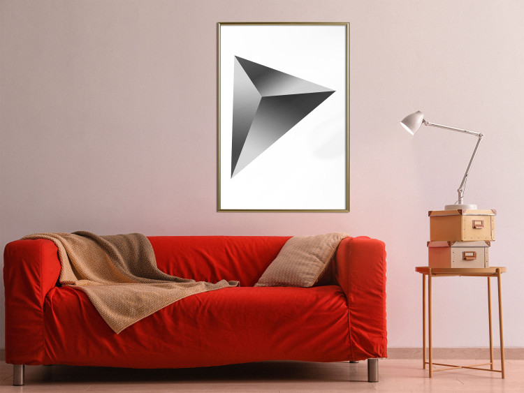 Poster Geometric Solid - simple black and white composition with a convex figure 116606 additionalImage 7