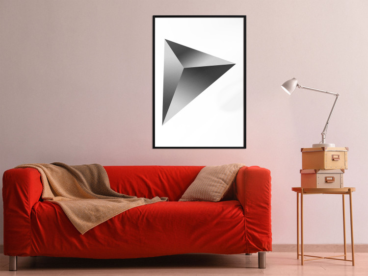 Poster Geometric Solid - simple black and white composition with a convex figure 116606 additionalImage 5
