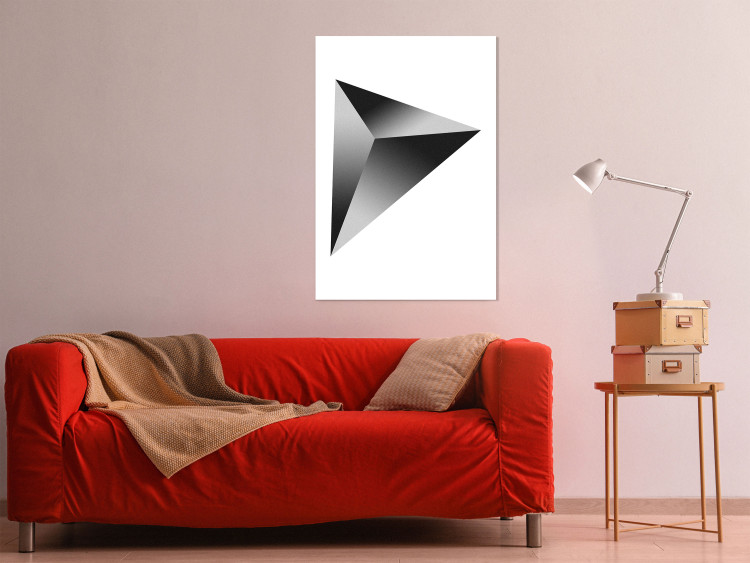 Poster Geometric Solid - simple black and white composition with a convex figure 116606 additionalImage 23