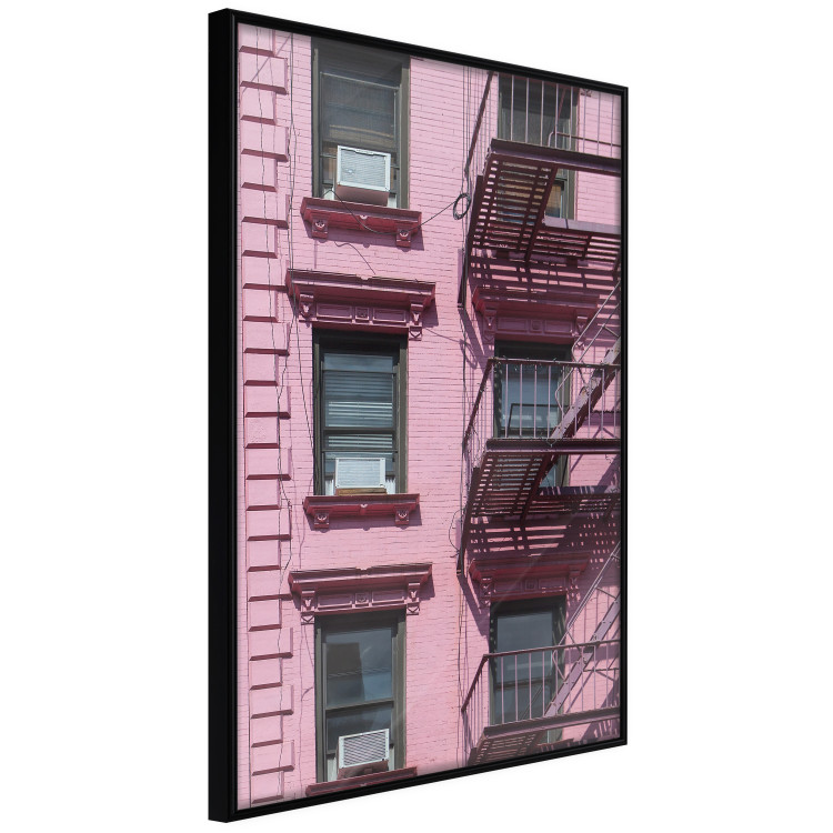 Wall Poster Fire Escape Stairs - architectural shot with a pink-painted building 116706 additionalImage 10