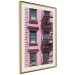 Wall Poster Fire Escape Stairs - architectural shot with a pink-painted building 116706 additionalThumb 2