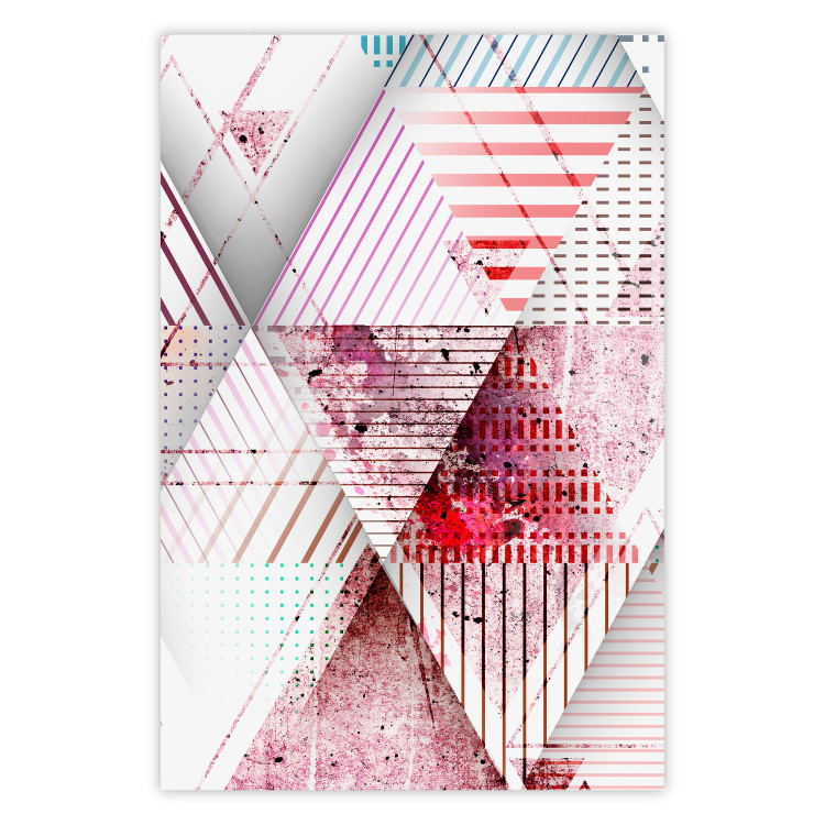 Wall Poster Geometric Triangle - colorful abstract composition in triangles 117206