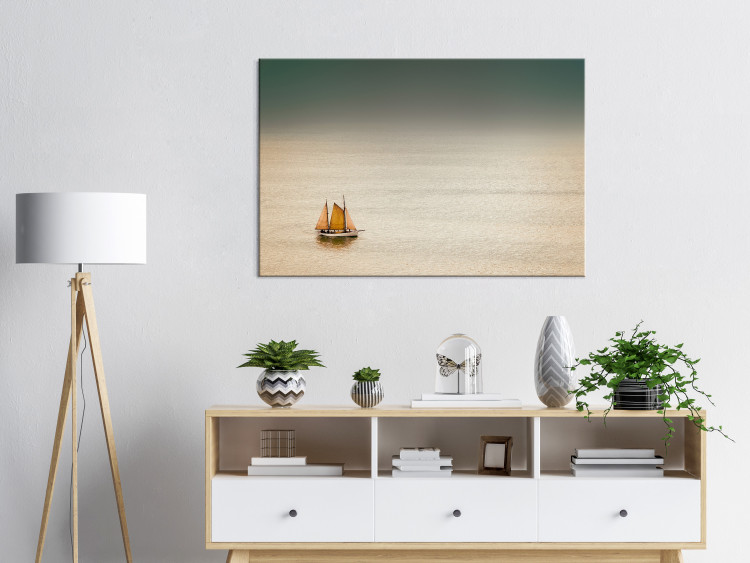 Canvas Art Print Lonely Sailboat on Empty Sea (1-part) - Maritime Scene 117306 additionalImage 3
