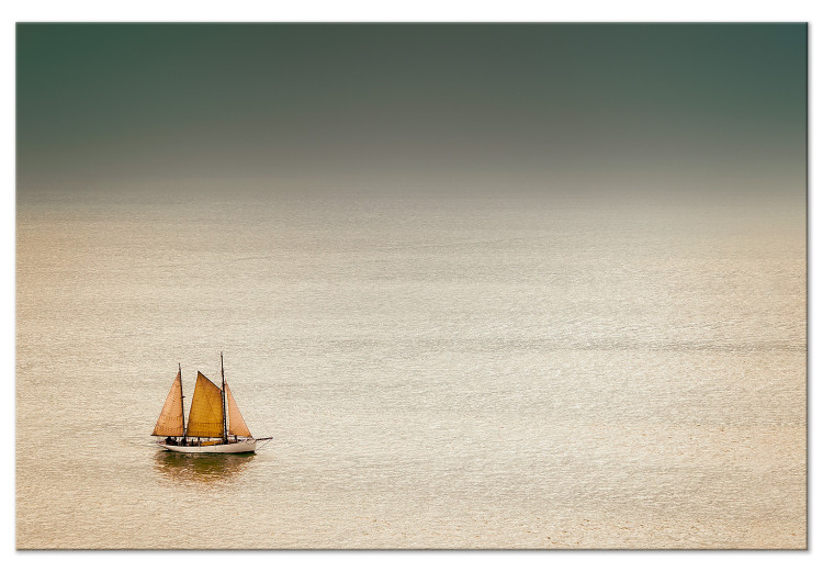Canvas Art Print Lonely Sailboat on Empty Sea (1-part) - Maritime Scene 117306