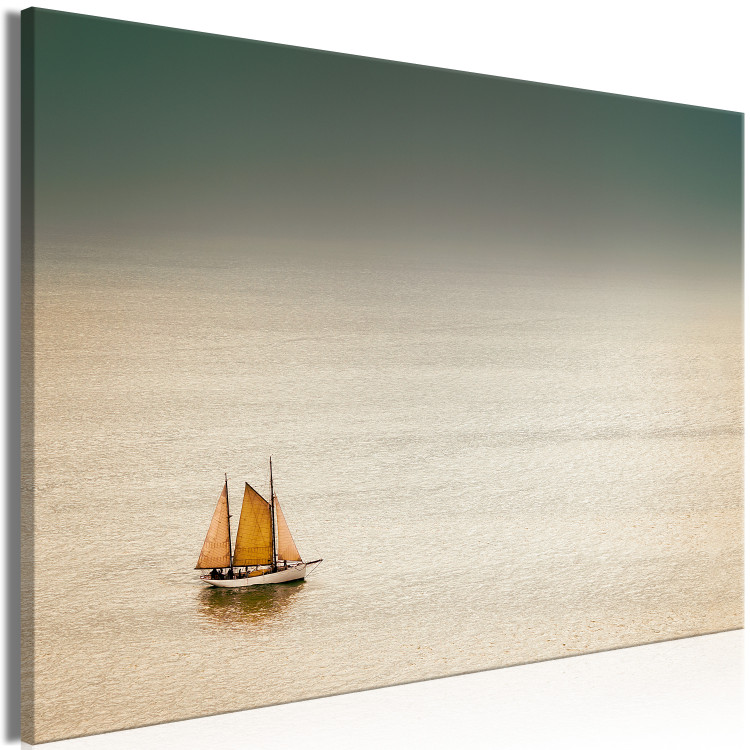Canvas Art Print Lonely Sailboat on Empty Sea (1-part) - Maritime Scene 117306 additionalImage 2