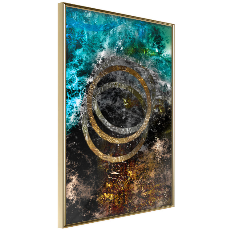 Poster Cassiopeia - colorful abstraction with two circles in gold and silver 117606 additionalImage 14