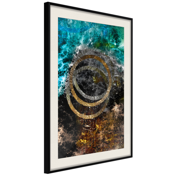 Poster Cassiopeia - colorful abstraction with two circles in gold and silver 117606 additionalImage 3