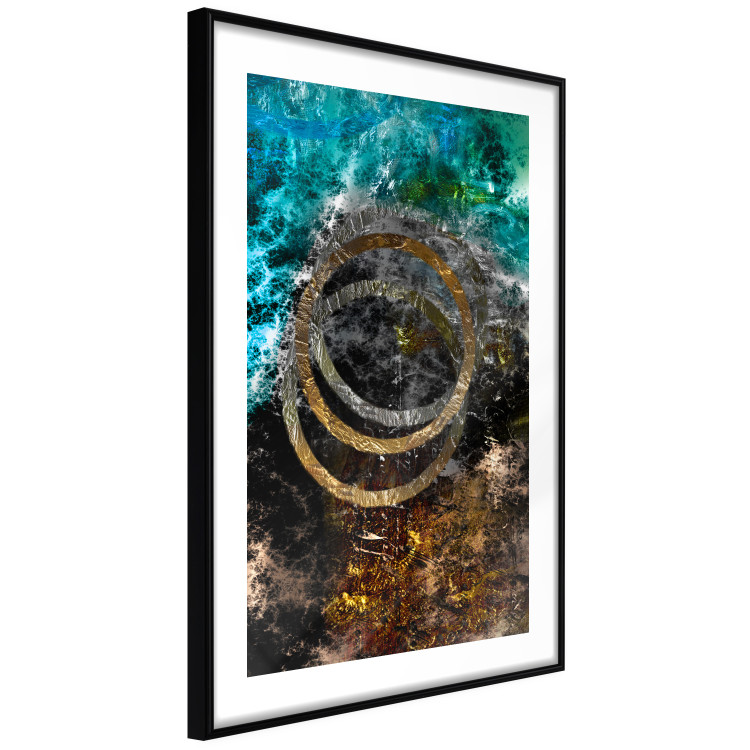 Poster Cassiopeia - colorful abstraction with two circles in gold and silver 117606 additionalImage 11