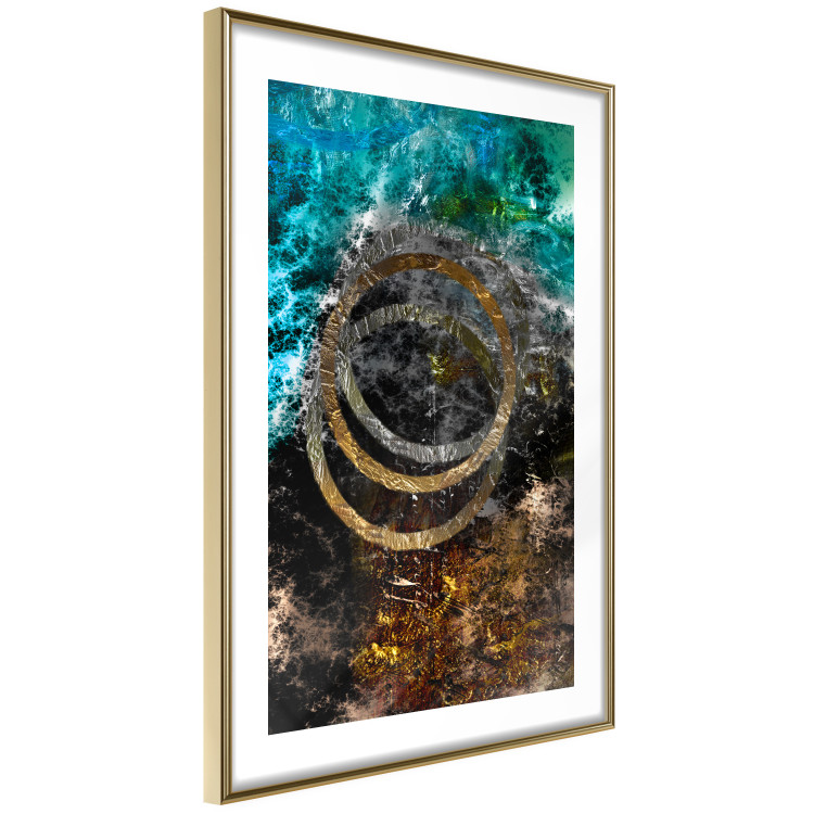 Poster Cassiopeia - colorful abstraction with two circles in gold and silver 117606 additionalImage 6