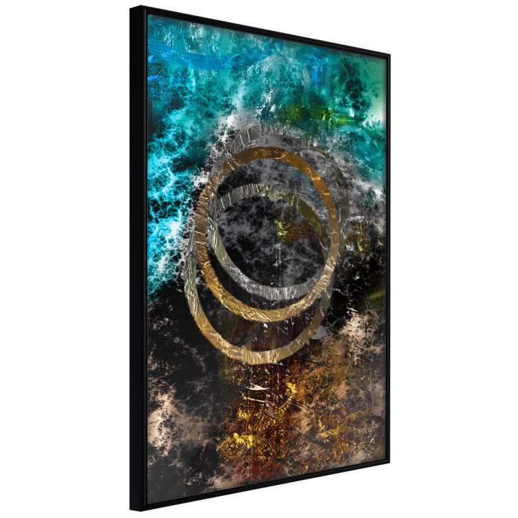 Poster Cassiopeia - colorful abstraction with two circles in gold and silver 117606 additionalImage 10
