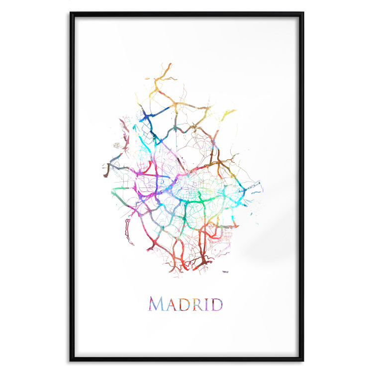 Poster Madrid - colorful map of one of the cities in Spain and English inscription 117906 additionalImage 20
