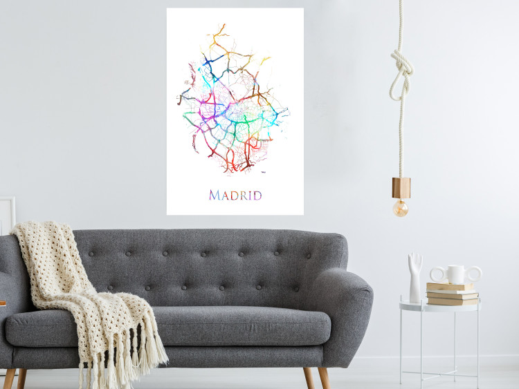 Poster Madrid - colorful map of one of the cities in Spain and English inscription 117906 additionalImage 14