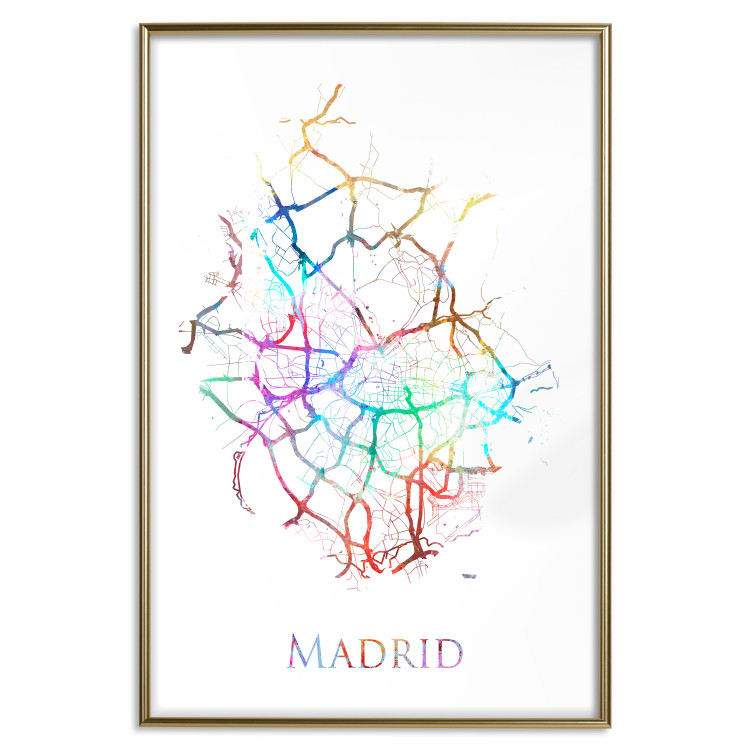 Poster Madrid - colorful map of one of the cities in Spain and English inscription 117906 additionalImage 19