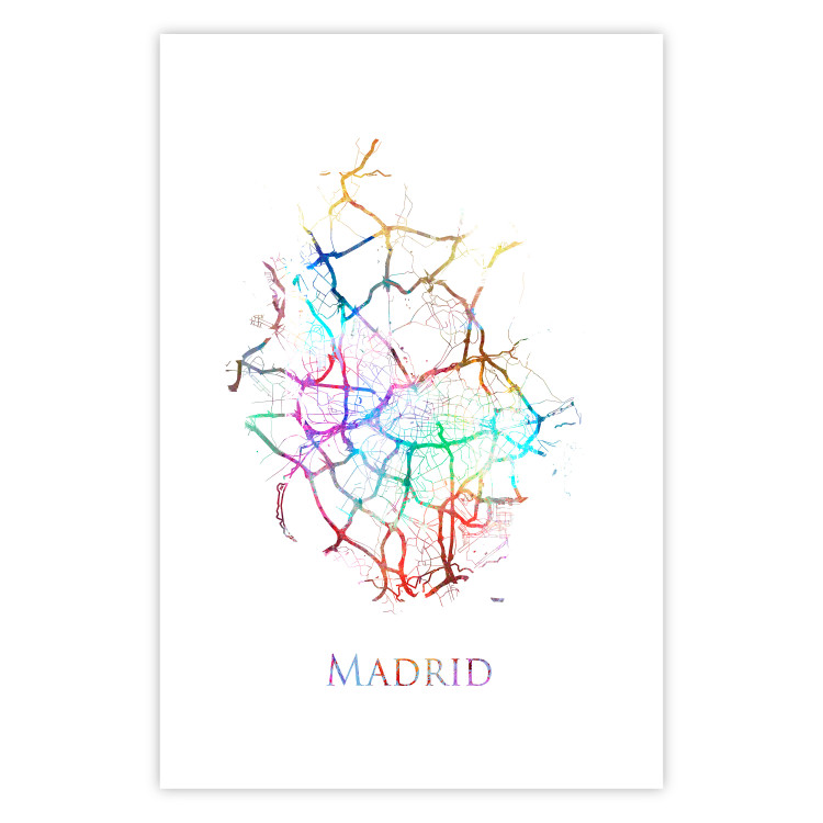 Poster Madrid - colorful map of one of the cities in Spain and English inscription 117906 additionalImage 16