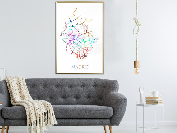 Poster Madrid - colorful map of one of the cities in Spain and English inscription 117906 additionalImage 5