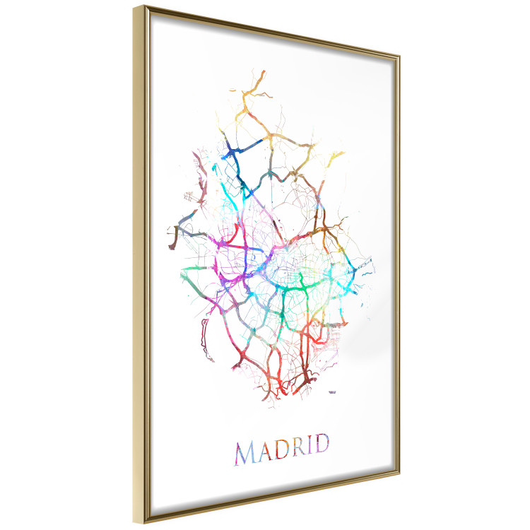 Poster Madrid - colorful map of one of the cities in Spain and English inscription 117906 additionalImage 12