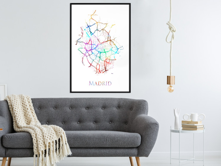 Poster Madrid - colorful map of one of the cities in Spain and English inscription 117906 additionalImage 3