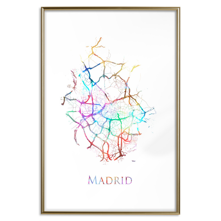 Poster Madrid - colorful map of one of the cities in Spain and English inscription 117906 additionalImage 15