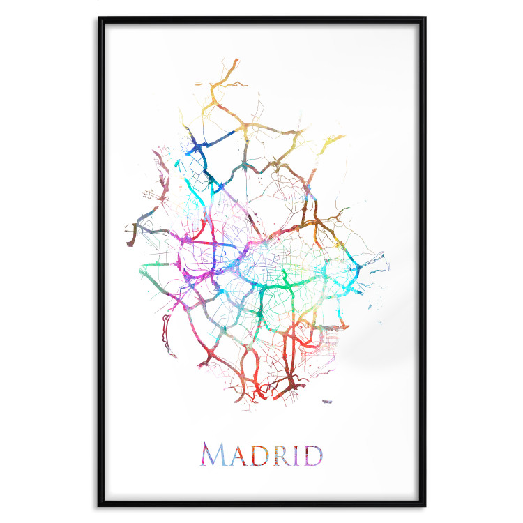 Poster Madrid - colorful map of one of the cities in Spain and English inscription 117906 additionalImage 18