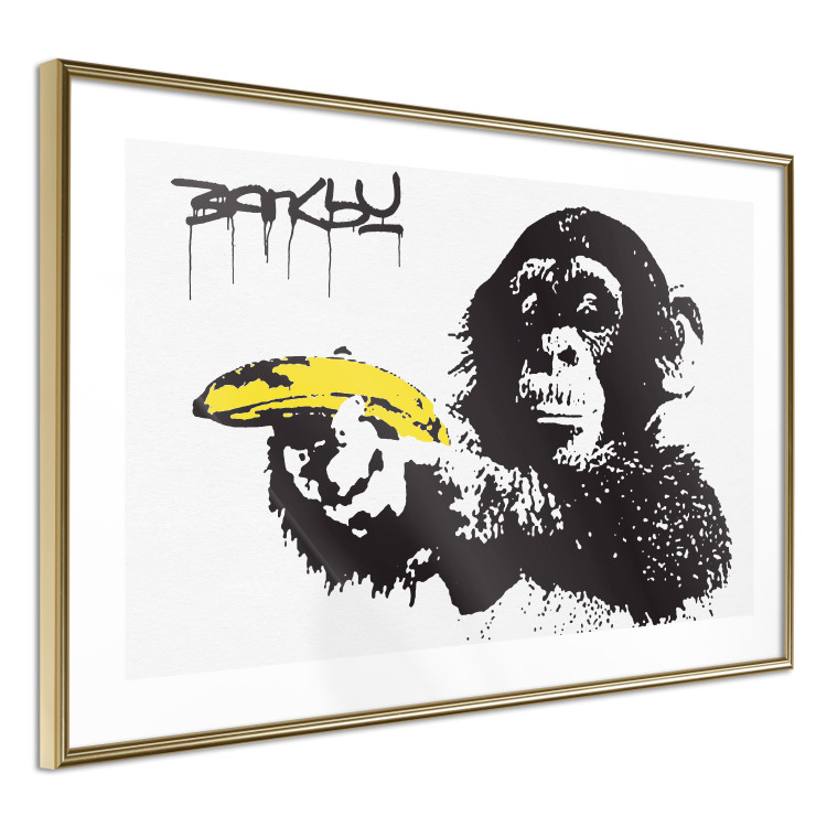 Poster Banana Gun - composition with a monkey and a yellow fruit in Banksy style 119206 additionalImage 6
