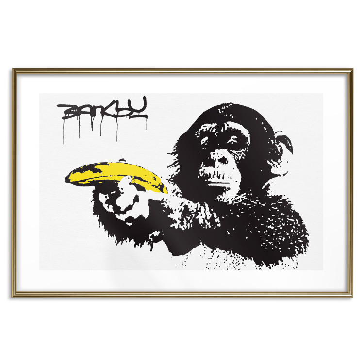 Poster Banana Gun - composition with a monkey and a yellow fruit in Banksy style 119206 additionalImage 20