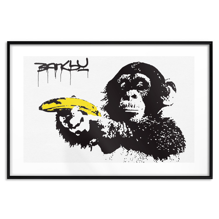 Poster Banana Gun - composition with a monkey and a yellow fruit in Banksy style 119206 additionalImage 19