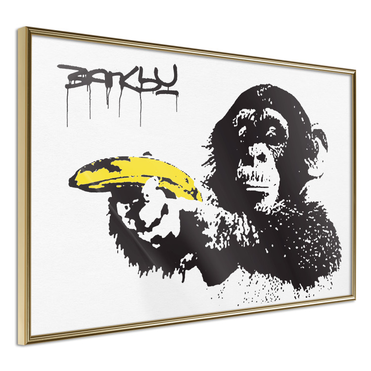 Poster Banana Gun - composition with a monkey and a yellow fruit in Banksy style 119206 additionalImage 12