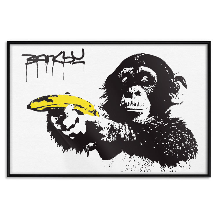 Poster Banana Gun - composition with a monkey and a yellow fruit in Banksy style 119206 additionalImage 17