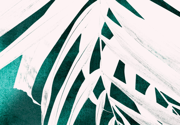 Canvas Art Print Botanical contrasts - palm leaves on an emerald abstract background 122306 additionalImage 5