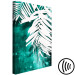 Canvas Art Print Botanical contrasts - palm leaves on an emerald abstract background 122306 additionalThumb 6