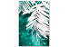 Canvas Art Print Botanical contrasts - palm leaves on an emerald abstract background 122306