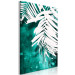 Canvas Art Print Botanical contrasts - palm leaves on an emerald abstract background 122306 additionalThumb 2