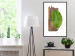 Poster Gravity of Nature - green leaf and wooden piece of plank on a white background 122606 additionalThumb 4