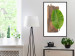 Poster Gravity of Nature - green leaf and wooden piece of plank on a white background 122606 additionalThumb 3