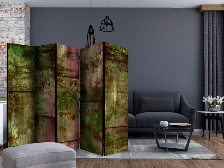 Room Divider Living Wall II - texture of brown bricks covered with rust and mold 123006 additionalImage 4