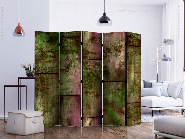 Room Divider Living Wall II - texture of brown bricks covered with rust and mold 123006 additionalImage 2