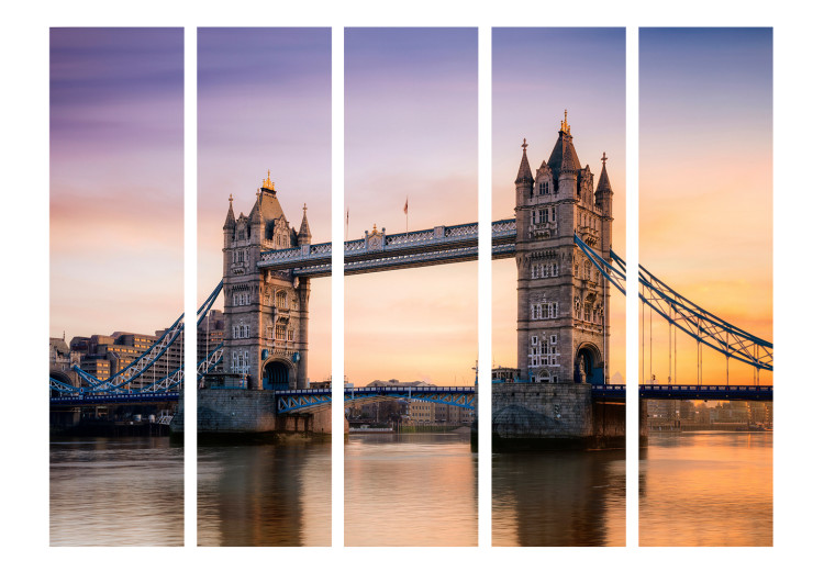 Room Divider Screen Sunset Bridge II - architecture of a bridge in London over the river 123306 additionalImage 3