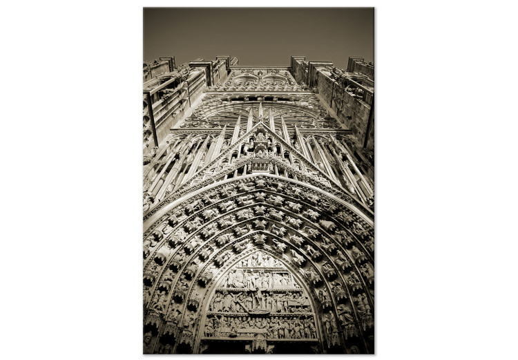 Canvas Notre Dame Cathedral portal - black and white Paris architecture photo 123906