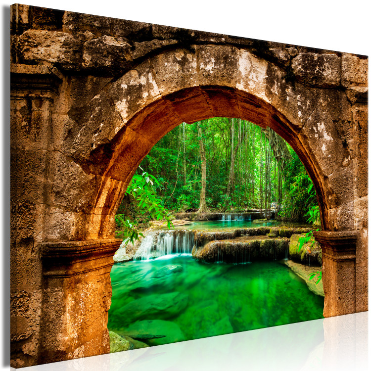 Canvas Print Green Stream (1 Part) Wide 124006 additionalImage 2
