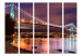 Room Divider Moonlight over the City II (5-piece) - urban architecture and bridge at night 124206 additionalThumb 3