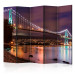 Room Divider Moonlight over the City II (5-piece) - urban architecture and bridge at night 124206