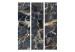 Folding Screen Black Marble (3-piece) - dark composition with a stone texture 124306 additionalThumb 3