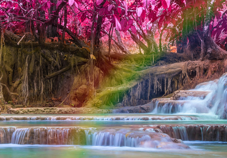 Canvas Pink Trees and Waterfall (1 Part) Wide 125006 additionalImage 4