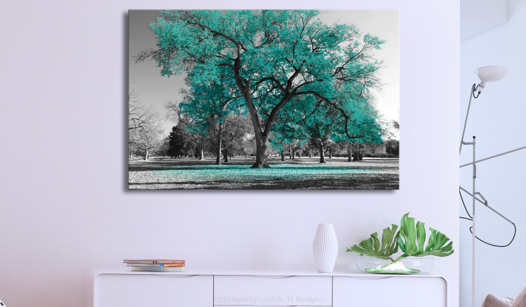 Large canvas print Autumn in the Park (Turquoise) [Large Format] 125606 additionalImage 5