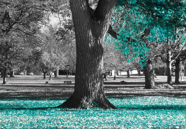 Large canvas print Autumn in the Park (Turquoise) [Large Format] 125606 additionalImage 3