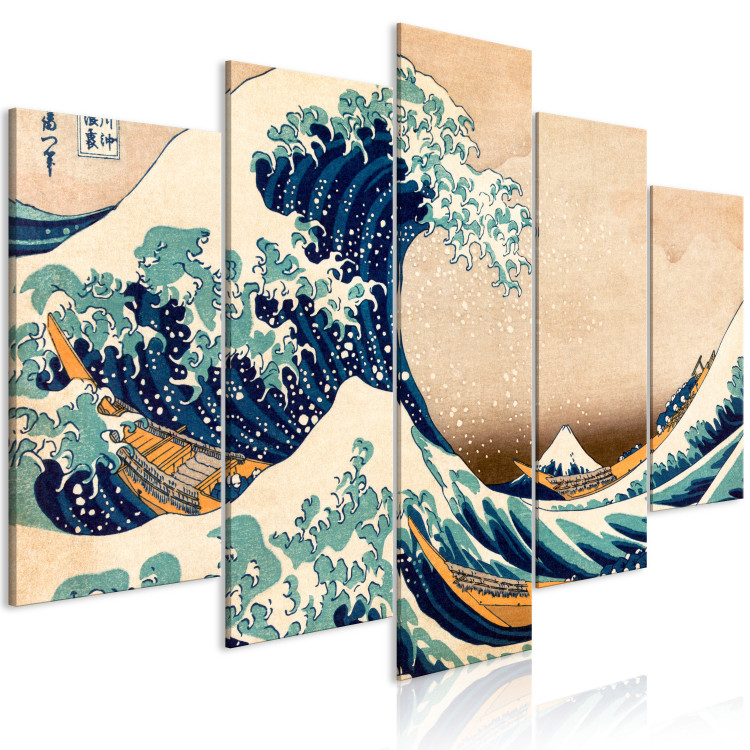 Canvas Print The Great Wave off Kanagawa (5 Parts) Wide 125806 additionalImage 2