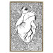 Poster Pure Heart - black and white human heart on abstract patterns background 127906 additionalThumb 17