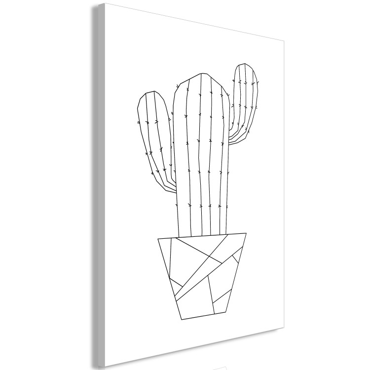 Canvas Wild Cactus (1-part) vertical - flower with geometric figures 128006 additionalImage 2